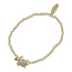 Fushi Fushi Armband 14krt goud 4mm kralen en glitter lichtroze schildpad