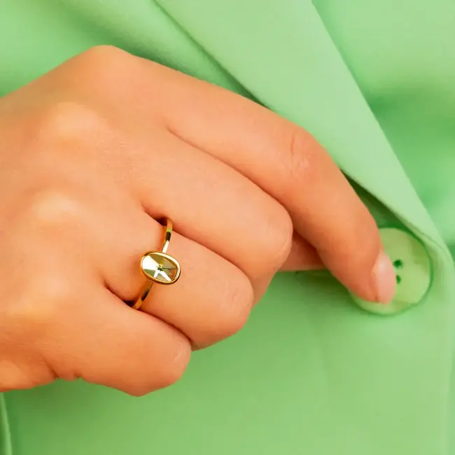 Melano Melano Twisted Cloudy Oval Steentje Zilver