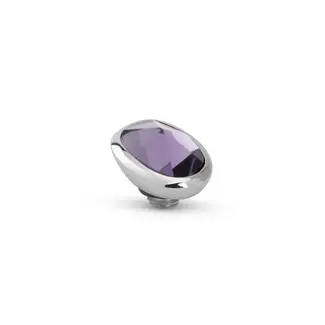 Melano Melano Twisted Cloudy Oval Steentje Zilver