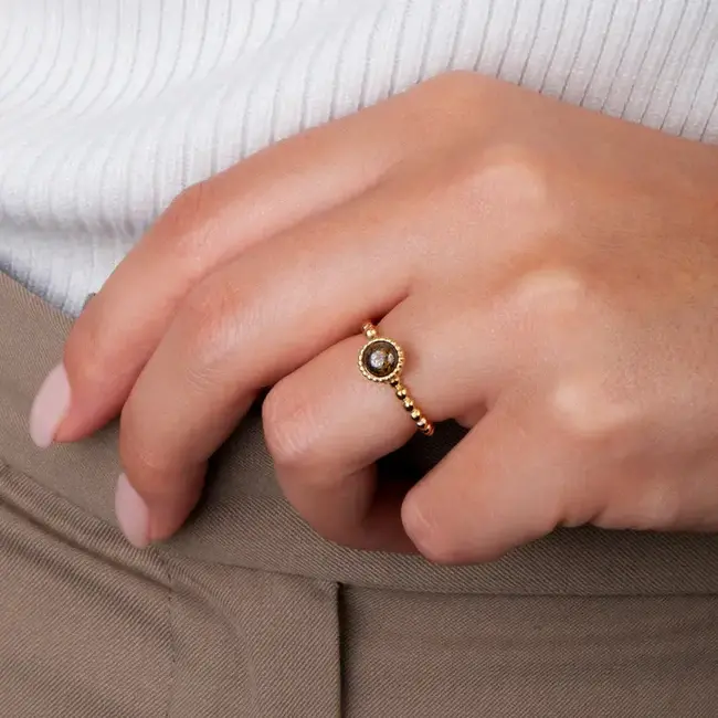 Melano Melano Twisted Bali Gem Petite Steentje Goud