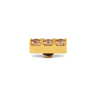 Melano Melano Twisted Triple CZ Steentje Goud