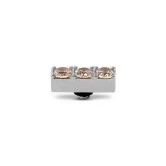 Melano Melano Twisted Triple CZ Steentje Zilver