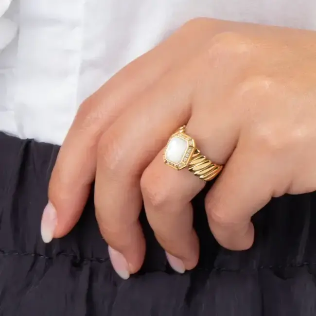 Melano Melano Vivid Pearl Emerald Steentje Zilver