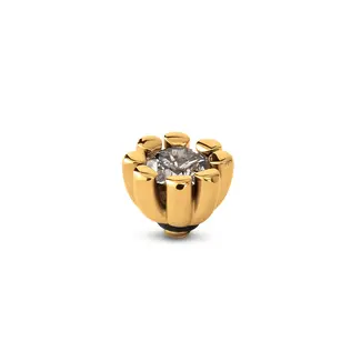 Melano Melano Twisted Huggie Steentje Goud