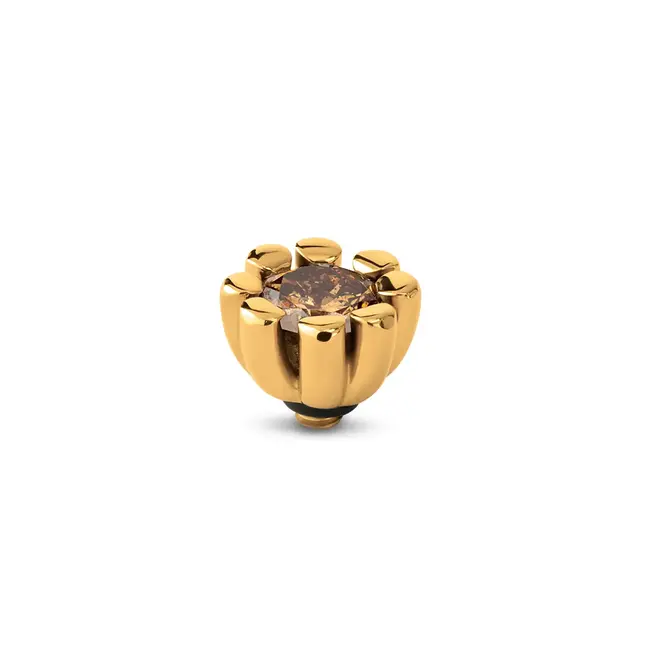 Melano Melano Twisted Huggie Steentje Goud