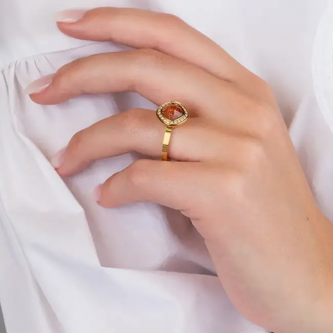 Melano Melano Vivid Border CZ Steentje Goud