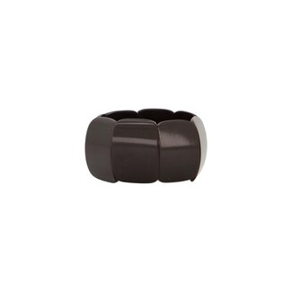 Zusss Zusss brede kralen armband - chocoladebruin