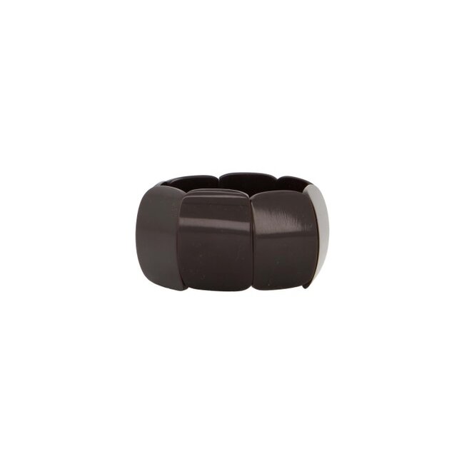 Zusss Zusss brede kralen armband - chocoladebruin