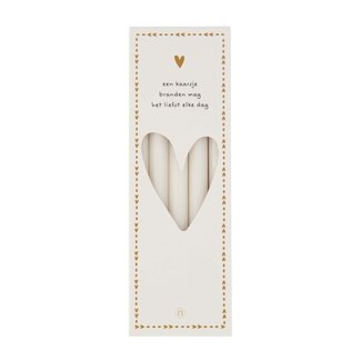 Zusss Zusss doosje met smalle kaarsjes - oﬀ white