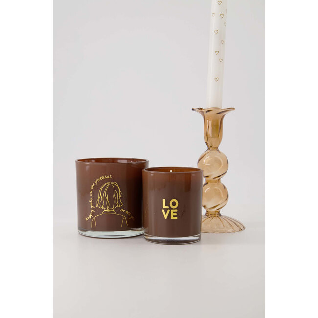 Zusss Zusss kandelaar glas bolling L -  bruin