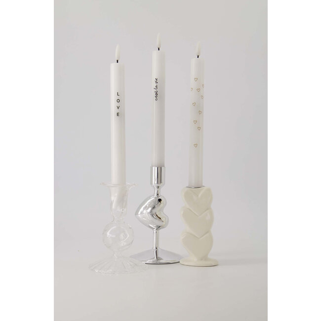 Zusss Zusss kandelaar glas hartje zilver