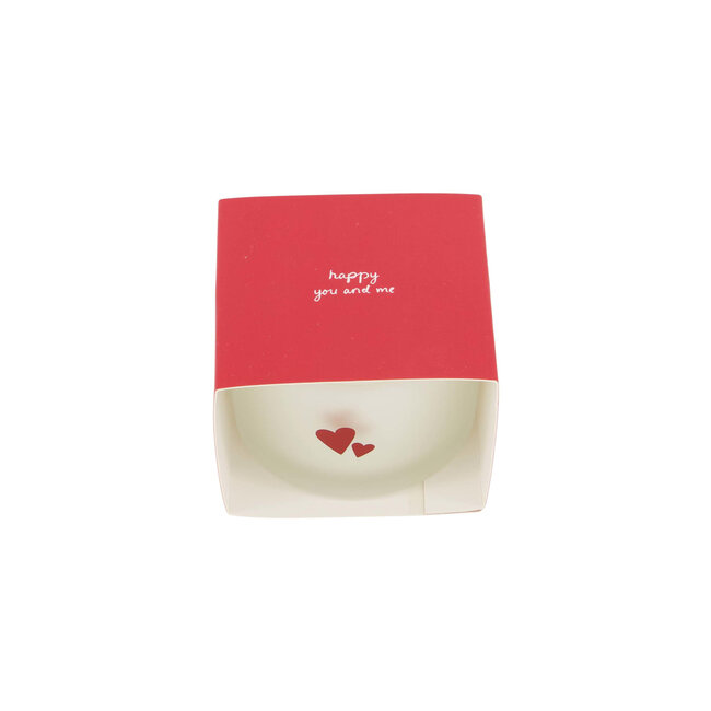 Zusss Zusss geurkaars in wikkel happy you and me wit/rood