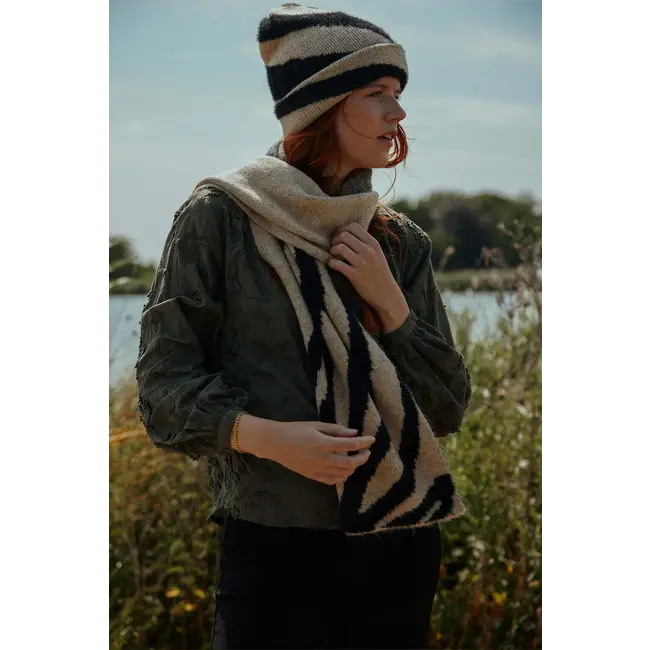 Zusss Zusss gebreide sjaal met zebra dessin