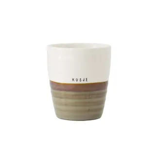 Zusss Zusss koffiemok kusje grijsblauw/wit