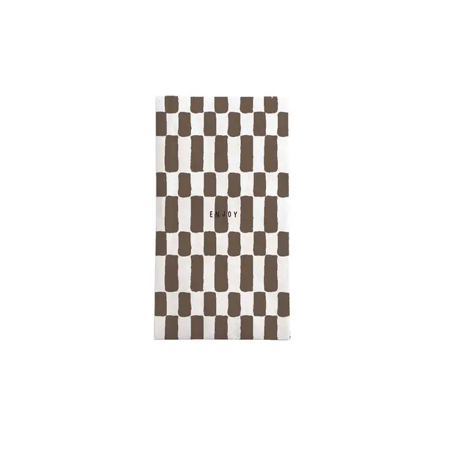 Zusss Zusss servetten rechthoek enjoy wit/bruin