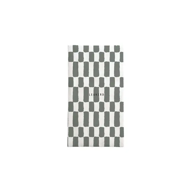 Zusss Zusss servetten rechthoek leukerd wit/donkergroen