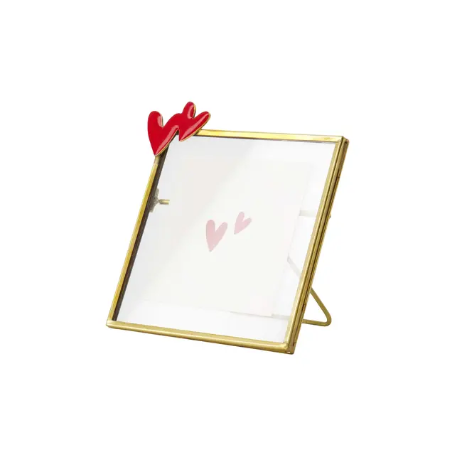 Zusss Zusss fotolijstje metaal hartjes rood/goud