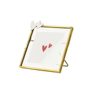 Zusss Zusss fotolijstje metaal hartjes wit/goud