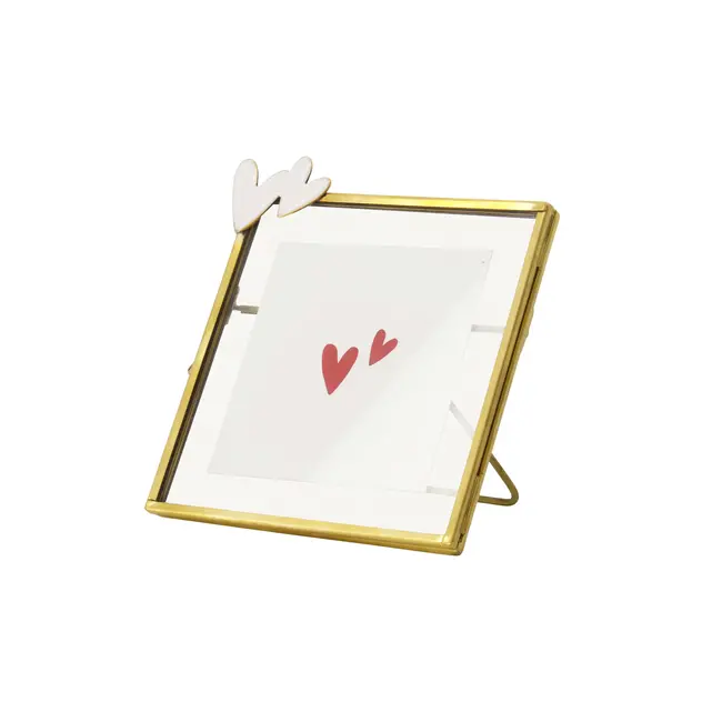 Zusss Zusss fotolijstje metaal hartjes wit/goud