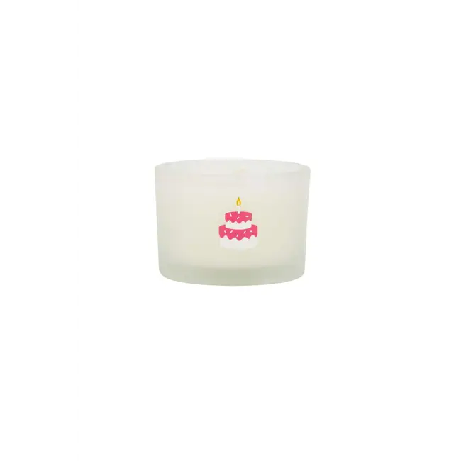 Zusss zusss geurkaarsje glas taart wit/roze