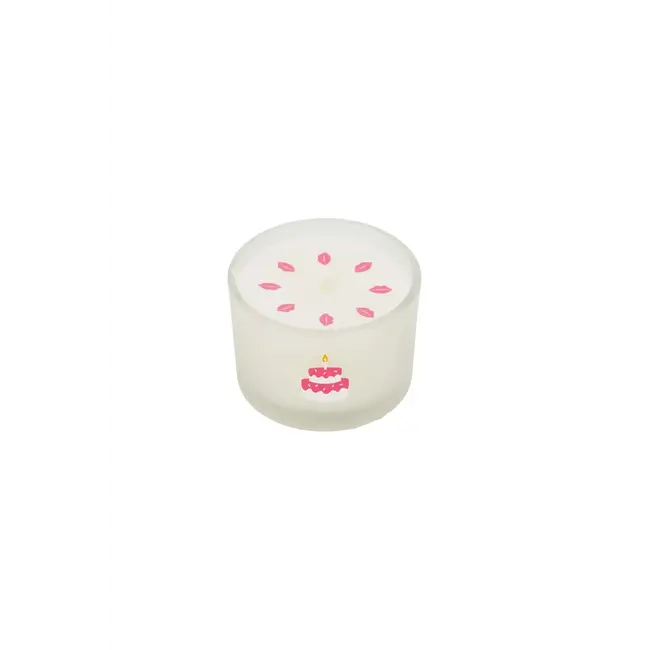 Zusss zusss geurkaarsje glas taart wit/roze