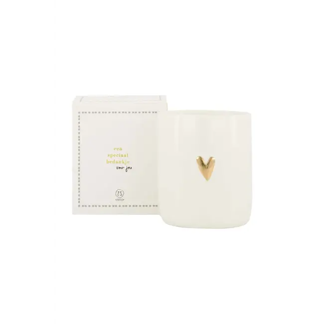 Zusss Zusss Geurkaars keramiek in doosje bedankt wit goud grijsblauw