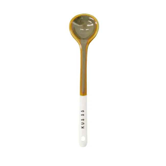 Zusss Zusss lepeltje keramiek kusss wit/donkergroen