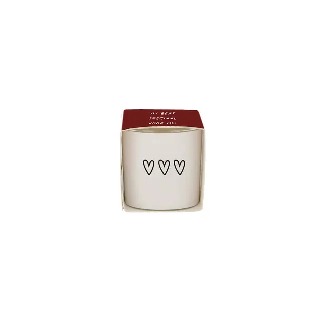 Zusss Zusss geurkaarsje in winkel hartjes wit/rood