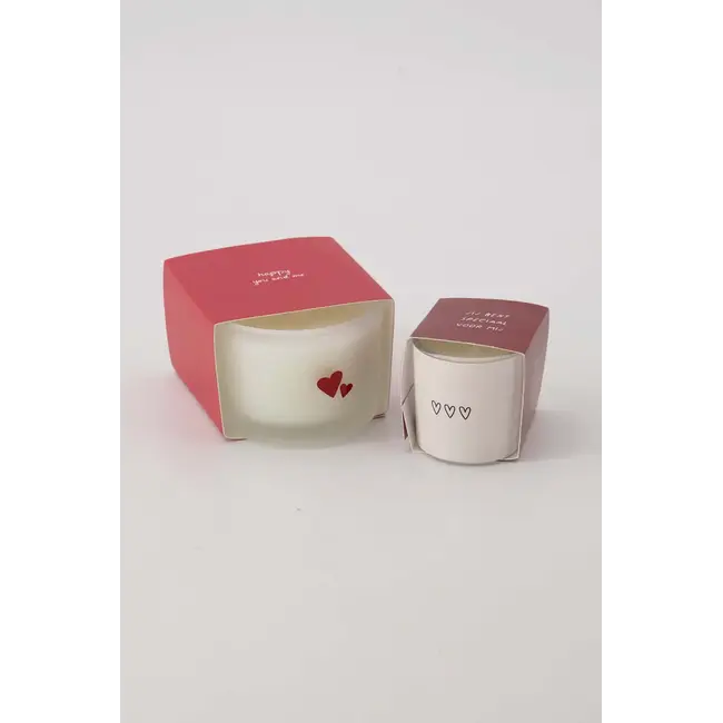 Zusss Zusss geurkaarsje in winkel hartjes wit/rood