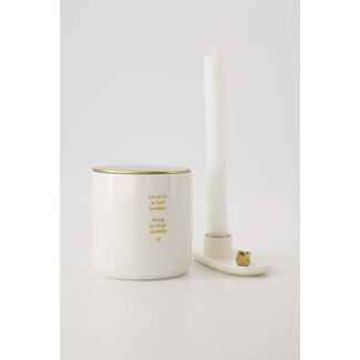 Zusss Zusss keramiek vogeltje wit/goud