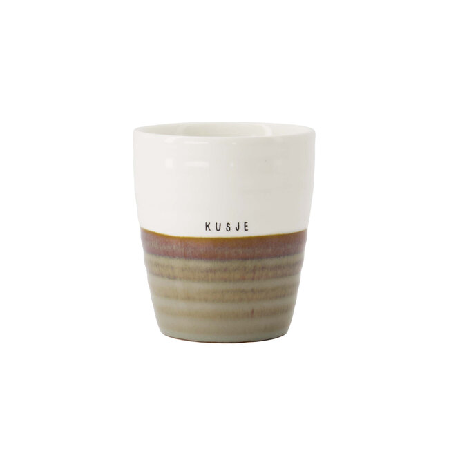 Zusss Zusss koffiemok kusje grijsblauw/wit