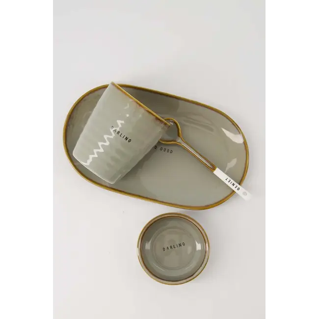 Zusss Zusss serveerschaal looking good grijsblauw