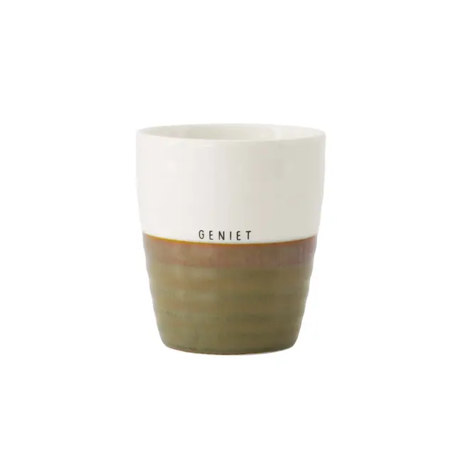 Zusss Zusss koffiemok geniet wit/donkergroen