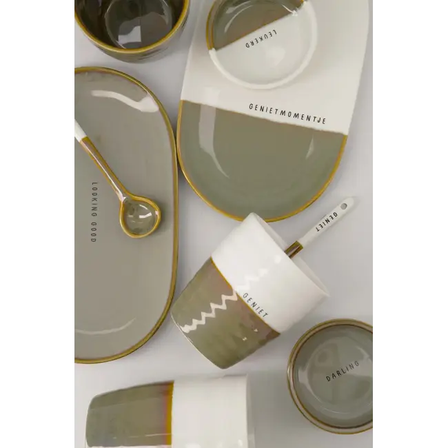 Zusss Zusss koffiemok geniet wit/donkergroen