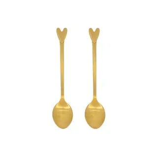 Zusss Set van 2 lepels hartje goud