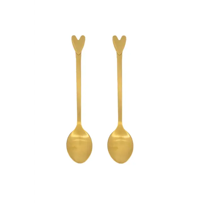 Zusss Set van 2 lepels hartje goud