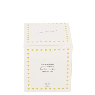 Zusss Zusss Geurkaars keramiek in doosje een lichtpuntje hart wit goud