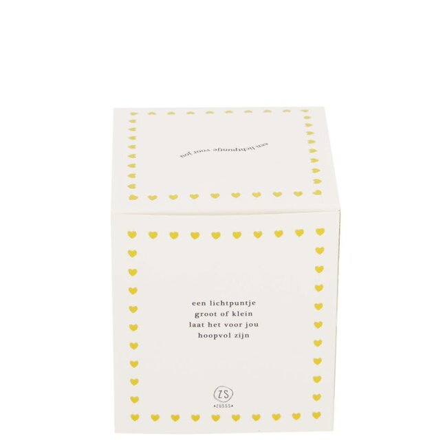 Zusss Zusss Geurkaars keramiek in doosje een lichtpuntje hart wit goud