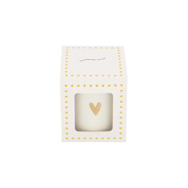 Zusss Zusss Geurkaars keramiek in doosje een lichtpuntje hart wit goud