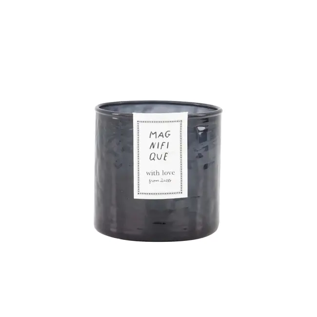 Zusss Zusss waxinelichthouder hammered glas S antracietgrijs