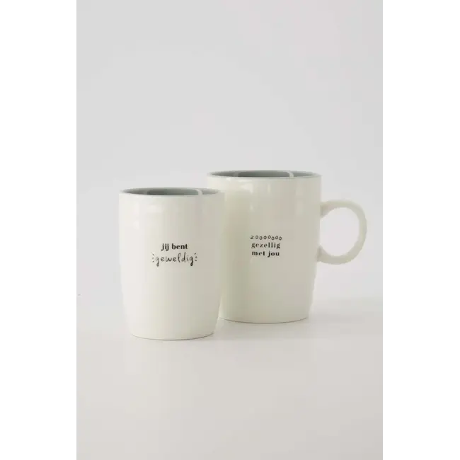 Zusss Zusss koffiemok je bent geweldig wit/grijsblauw