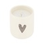 Zusss Zusss geurkaarsje keramiek hartje wit/zilver