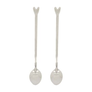 Zusss Zusss set van 2 lange lepels hartje silver