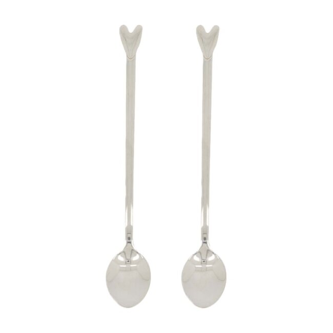 Zusss Zusss set van 2 lange lepels hartje silver