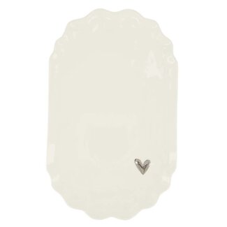 Zusss Zusss stylingbord keramiek hartje wit/zilver