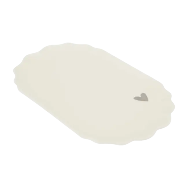 Zusss Zusss stylingbord keramiek hartje wit/zilver