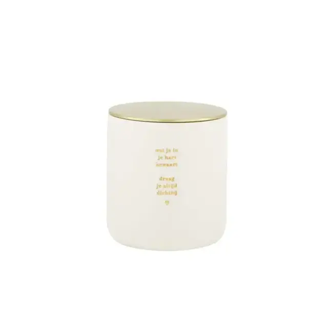 Zusss Zusss geurkaars keramiek in je hart wit/goud