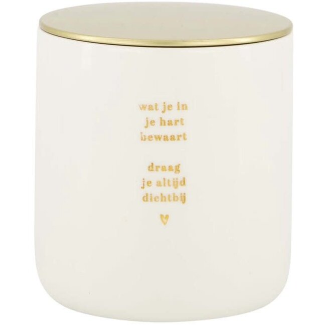 Zusss Zusss geurkaars keramiek in je hart wit/goud