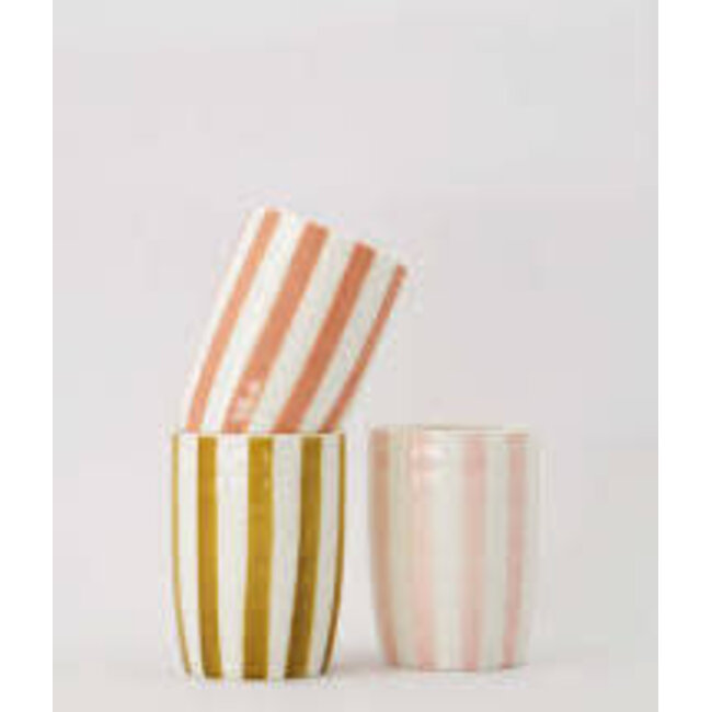 Zusss Zusss koffiemok streep wit/roze