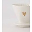 Zusss Zusss koffiefilterhouder keramiek hartje wit/goud